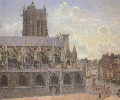 Camille Pissaro The Church of St.Jacques at Dieppe (san08) Norge oil painting art